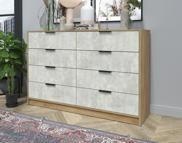 Изображение товара Комод Интерлиния Концепт КТ-К157 (бетон лайт/дуб золотой)