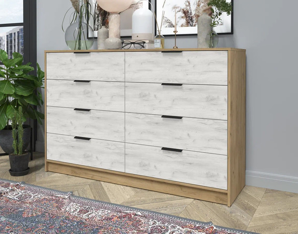 Изображение товара Комод Интерлиния Концепт КТ-К157 (дуб белый/дуб золотой)