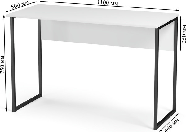 Изображение товара Письменный стол Soma СПМ-5 Metal 110x50 (белый/черный)