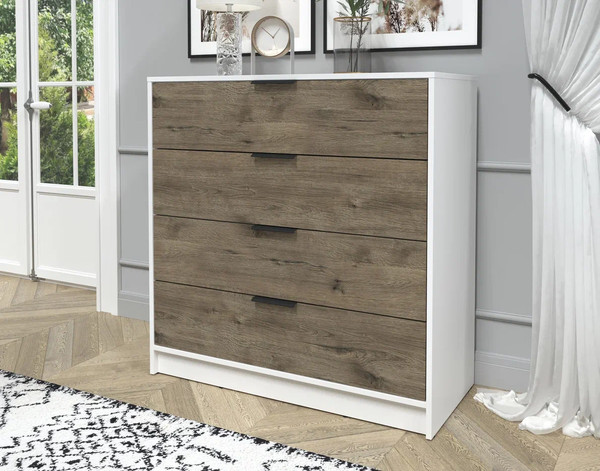 Изображение товара Комод Интерлиния Концепт КТ-К100 (дуб веллингтон/белый платинум)