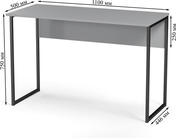 Изображение товара Письменный стол Soma СПМ-5 Metal 110x50 (серый/черный)
