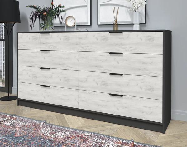 Изображение товара Комод Интерлиния Концепт КТ-К197 (дуб белый/антрацит)