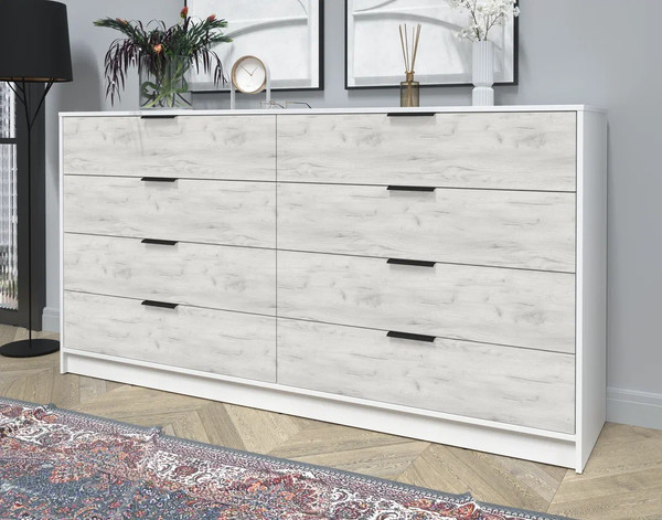 Изображение товара Комод Интерлиния Концепт КТ-К197 (дуб белый/белый платинум)