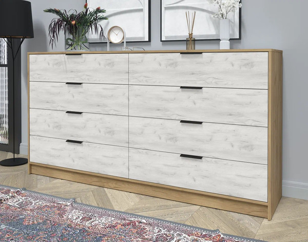 Изображение товара Комод Интерлиния Концепт КТ-К197 (дуб белый/дуб золотой)