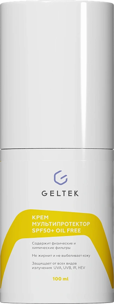 Изображение товара Крем солнцезащитный Geltek Мультипротектор SPF50+ oil free (100мл)
