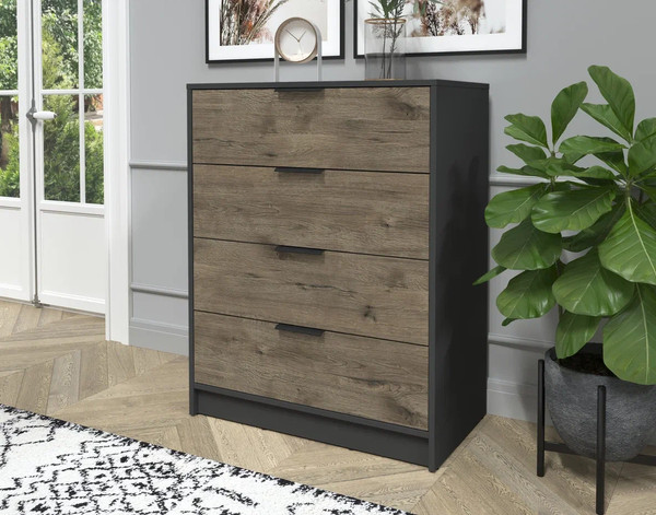 Изображение товара Комод Интерлиния Концепт КТ-К80 (дуб веллингтон/антрацит)