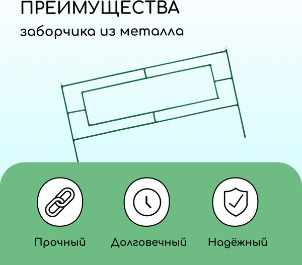Изображение товара Изгородь декоративная Sima-Land Газонный 55x500см 5 секций / 2083040 (зеленый)