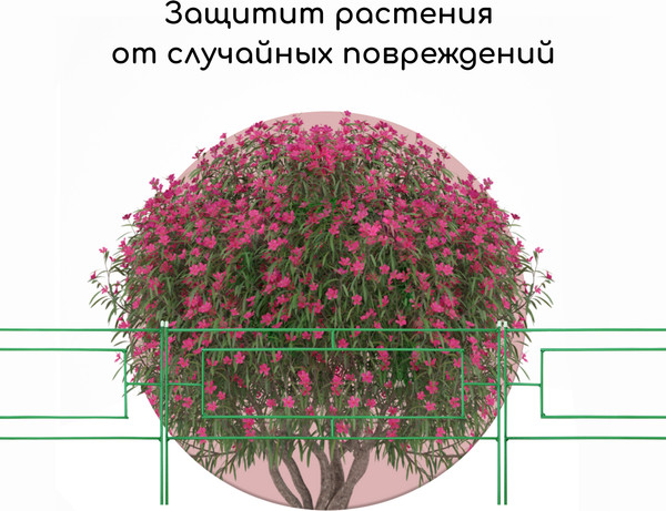 Изображение товара Изгородь декоративная Sima-Land Газонный 55x500см 5 секций / 2083040 (зеленый)