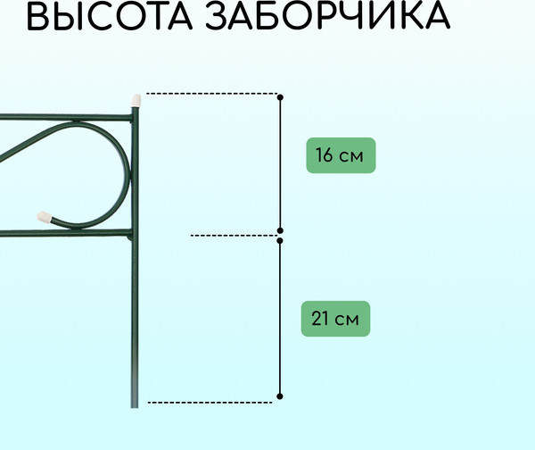Изображение товара Изгородь декоративная Sima-Land Узкий 37x410см 5 секций / 1410751 (зеленый)