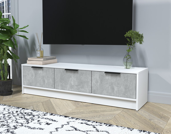 Изображение товара Тумба Интерлиния ТВ Концепт КТ-ТВ3-35 (бетон/белый платинум)