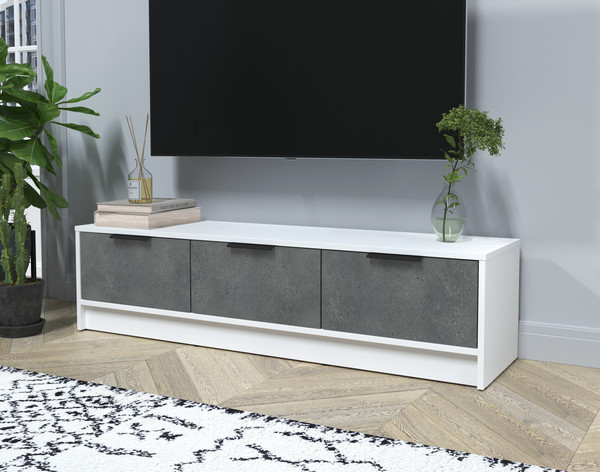 Изображение товара Тумба Интерлиния ТВ Концепт КТ-ТВ3-35 (бетон портленд/белый платинум)