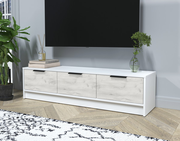 Изображение товара Тумба Интерлиния ТВ Концепт КТ-ТВ3-35 (дуб белый/белый платинум)