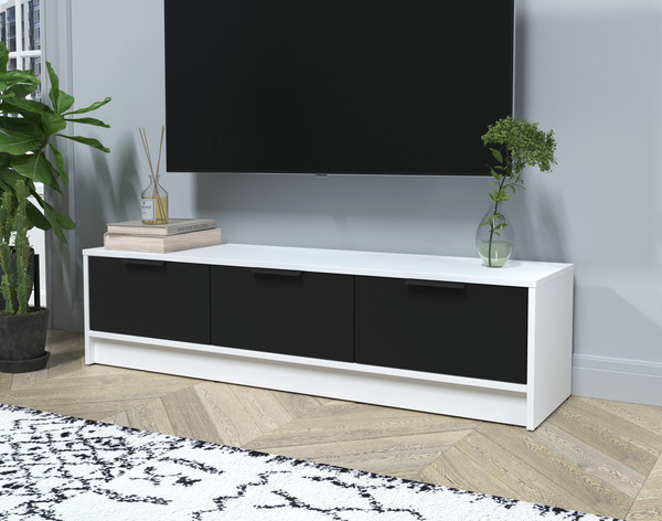 Изображение товара Тумба Интерлиния ТВ Концепт КТ-ТВ3-35 (черный/белый платинум)