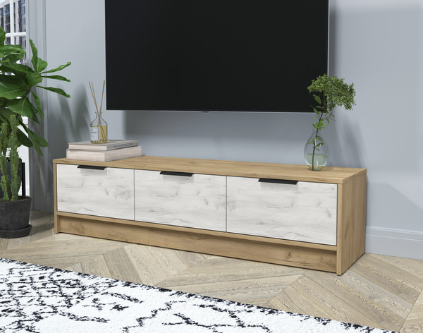 Изображение товара Тумба Интерлиния ТВ Концепт КТ-ТВ3-35 (дуб белый/дуб золотой)