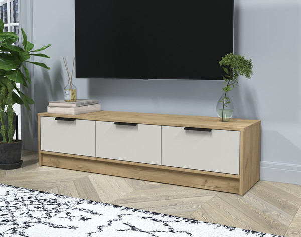 Изображение товара Тумба Интерлиния ТВ Концепт КТ-ТВ3-35 (персидский жемчуг/дуб золотой)