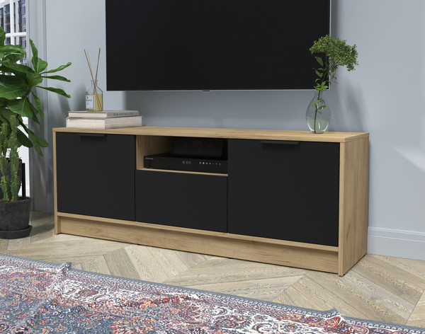 Изображение товара Тумба Интерлиния ТВ Концепт КТ-ТВ3-50 (черный/дуб золотой)