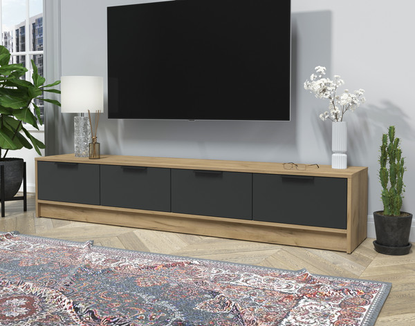 Изображение товара Тумба Интерлиния ТВ Концепт КТ-ТВ4-35 (антрацит/дуб золотой)