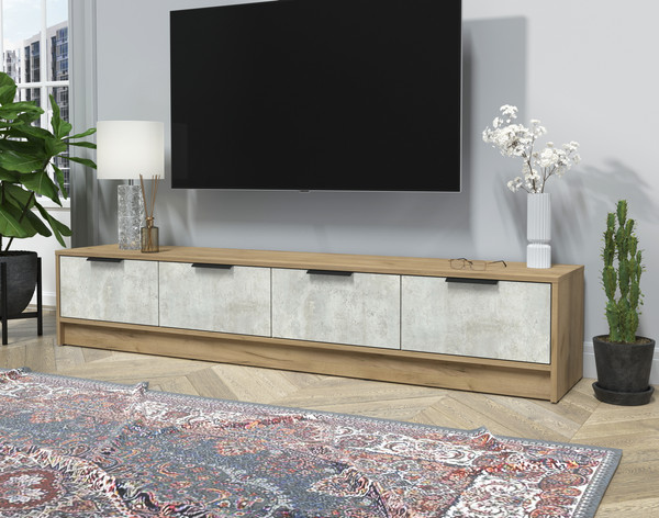 Изображение товара Тумба Интерлиния ТВ Концепт КТ-ТВ4-35 (бетон лайт/дуб золотой)
