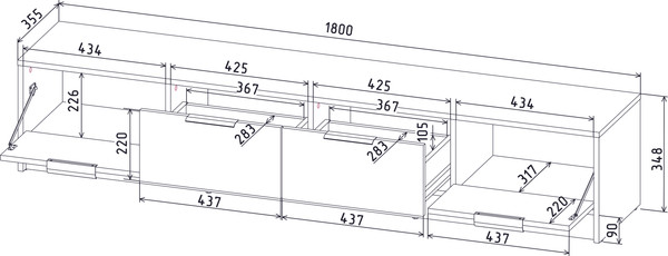 Изображение товара Тумба Интерлиния ТВ Концепт КТ-ТВ4-35 (бетон портленд/дуб золотой)