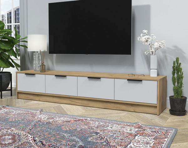 Изображение товара Тумба Интерлиния ТВ Концепт КТ-ТВ4-35 (серый/дуб золотой)