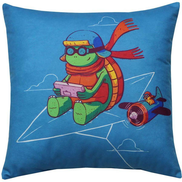 Изображение товара Подушка декоративная MATEX Freak Черепашка-летчик / 34-841 (бирюзовый/зеленый)