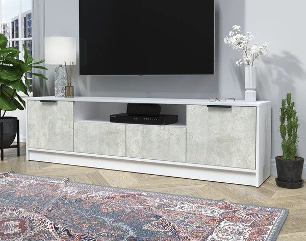 Изображение товара Тумба Интерлиния ТВ Концепт КТ-ТВ4-50 (бетон лайт/белый платинум)