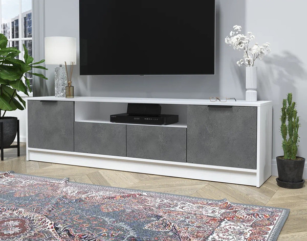 Изображение товара Тумба Интерлиния ТВ Концепт КТ-ТВ4-50 (бетон портленд/белый платинум)