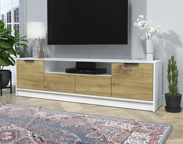 Изображение товара Тумба Интерлиния ТВ Концепт КТ-ТВ4-50 (дуб нокс/белый платинум)