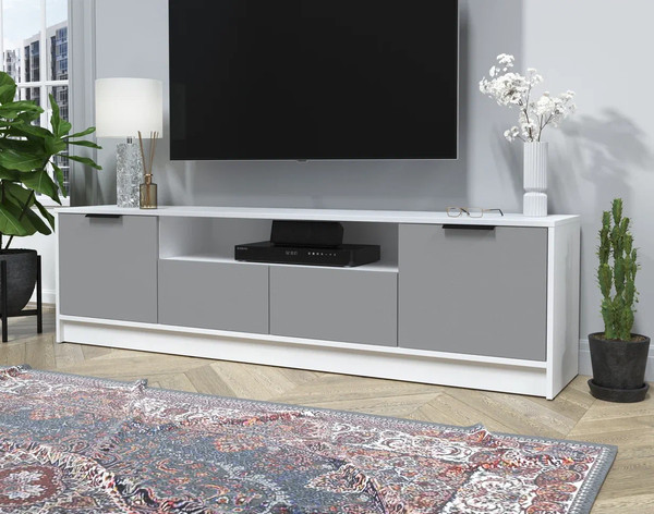 Изображение товара Тумба Интерлиния ТВ Концепт КТ-ТВ4-50 (серебро/белый платинум)