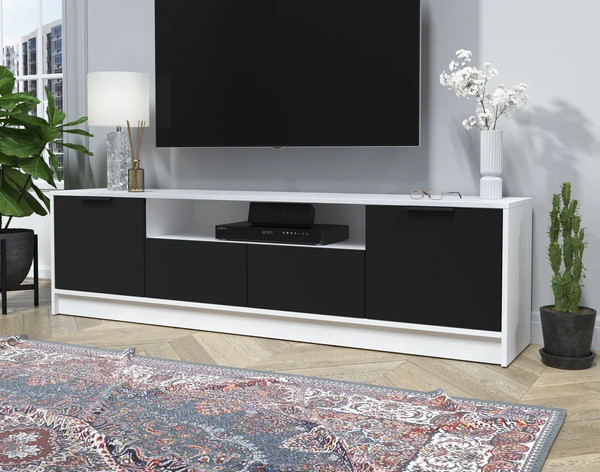 Изображение товара Тумба Интерлиния ТВ Концепт КТ-ТВ4-50 (черный/белый платинум)