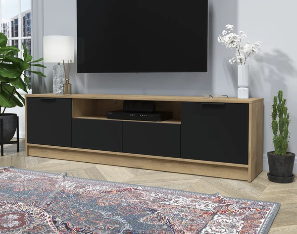 Изображение товара Тумба Интерлиния ТВ Концепт КТ-ТВ4-50 (черный/дуб золотой)