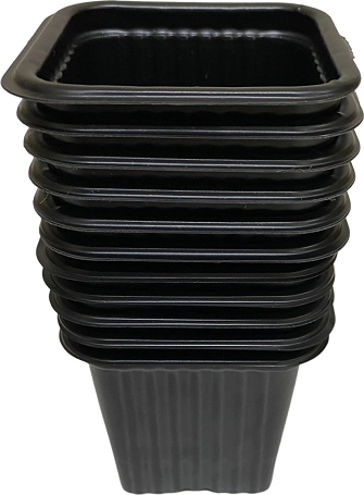 Изображение товара Набор горшков для рассады АгроЭкоДом 9x9 9.5см 500мл (10шт, черный)