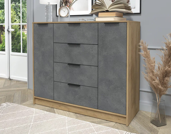 Изображение товара Тумба Интерлиния Концепт КТ-Т120 (бетон портленд/дуб золотой)