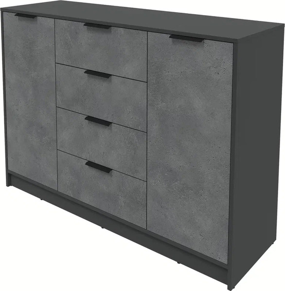 Изображение товара Тумба Интерлиния Концепт КТ-Т140 (бетон портленд/антрацит)