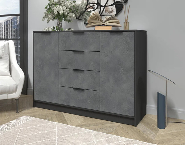 Изображение товара Тумба Интерлиния Концепт КТ-Т140 (бетон портленд/антрацит)