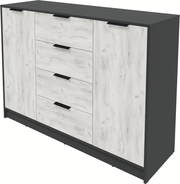 Изображение товара Тумба Интерлиния Концепт КТ-Т140 (дуб белый/антрацит)