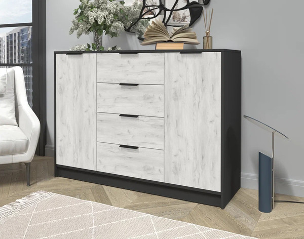 Изображение товара Тумба Интерлиния Концепт КТ-Т140 (дуб белый/антрацит)