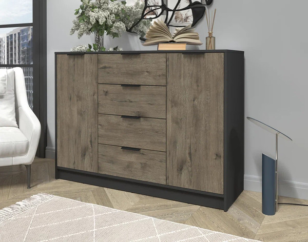 Изображение товара Тумба Интерлиния Концепт КТ-Т140 (дуб веллингтон/антрацит)