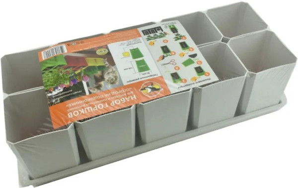 Изображение товара Набор горшков для рассады Чипполино 750мл / 0330 (10шт, белый)