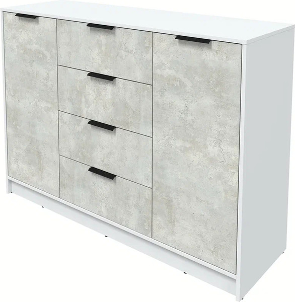 Изображение товара Тумба Интерлиния Концепт КТ-Т140 (бетон лайт/белый платинум)