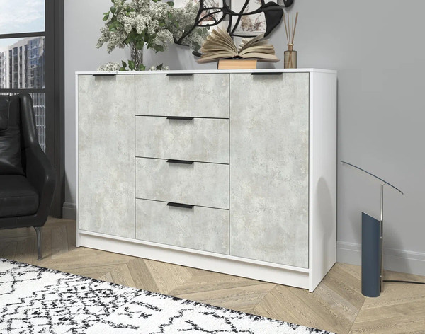 Изображение товара Тумба Интерлиния Концепт КТ-Т140 (бетон лайт/белый платинум)