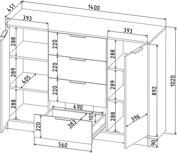 Изображение товара Тумба Интерлиния Концепт КТ-Т140 (бетон лайт/белый платинум)