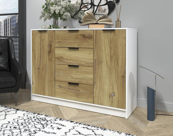 Изображение товара Тумба Интерлиния Концепт КТ-Т140 (дуб нокс/белый платинум)