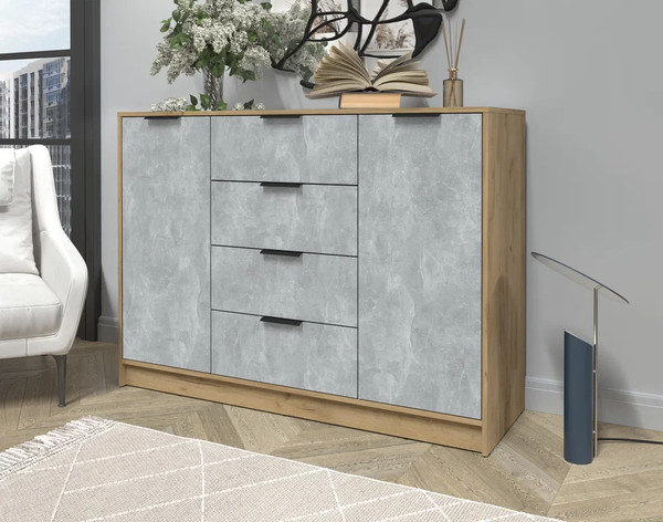 Изображение товара Тумба Интерлиния Концепт КТ-Т140 (бетон/дуб золотой)