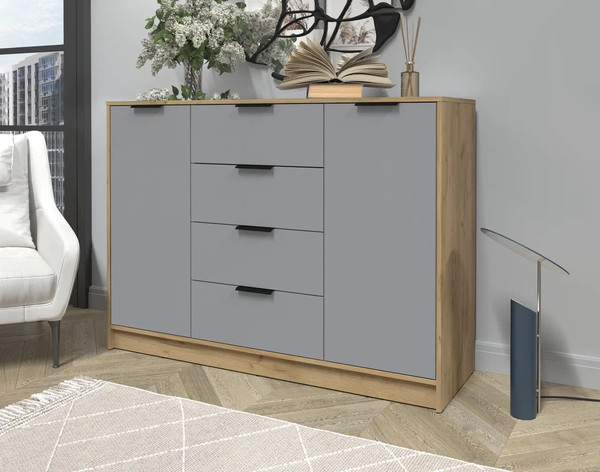 Изображение товара Тумба Интерлиния Концепт КТ-Т140 (серебро/дуб золотой)