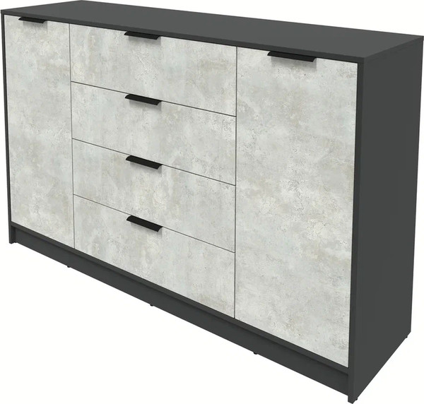 Изображение товара Тумба Интерлиния Концепт КТ-Т160 (бетон лайт/антрацит)