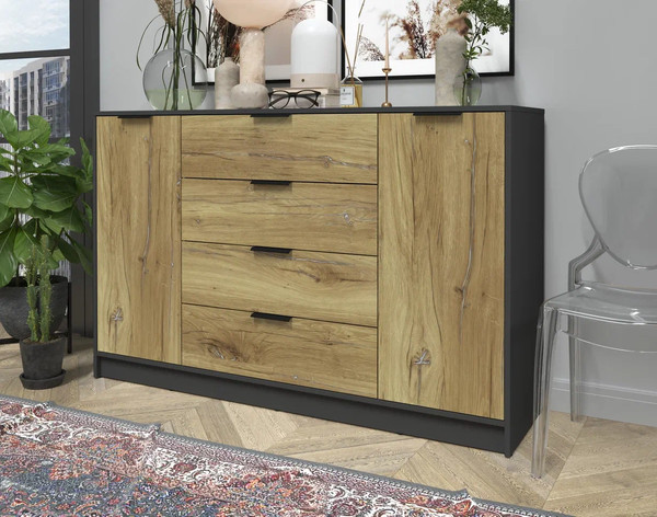 Изображение товара Тумба Интерлиния Концепт КТ-Т160 (дуб нокс/антрацит)