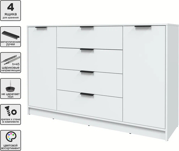 Изображение товара Тумба Интерлиния Концепт КТ-Т160 (белый платинум/белый платинум)