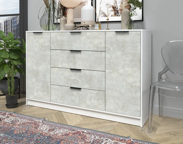 Изображение товара Тумба Интерлиния Концепт КТ-Т160 (бетон лайт/белый платинум)