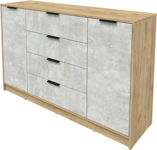 Изображение товара Тумба Интерлиния Концепт КТ-Т160 (бетон лайт/дуб золотой)